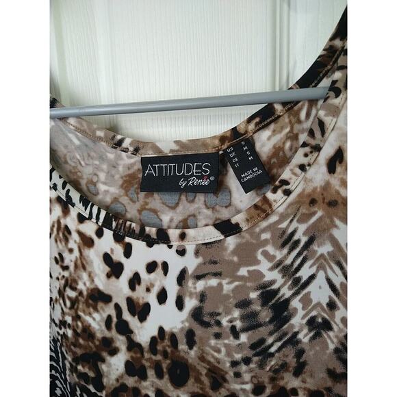 Attitudes By Renee Animal Print Sleeveless Casual Pullover Tank. Size S - Picture 2 of 7